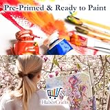Habercrafts 6x6 Inch Canvas Panels 100% Cotton 5 Pack Primed Ready view 5