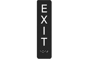 ABUDADA Exit Sign - ADA Compliant Exit Signs With Braille and Raised Letters for Business, Emergency Exit Sign for Office Restroom Indoor Outdoor,Easy Installation-Vertical (2 * 9 In)