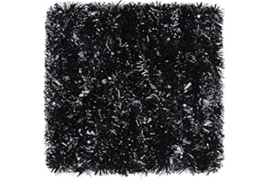 FUSHENMU 33ft Black Christmas Tinsel Garland,Xmas Metallic Twisted Hanging Garland for Chistmas Tree Fireplace Mantle Home Decoration