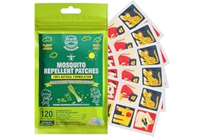 KICKOUTOR Mosquito Repellent Stickers for Kid and Adult 120 PCS Cute Mosquito Patches Natural Eucalyptus Peppermint Citronella Stickers for Travel Camping Beach Hiking Anti Mosquito Bug Control