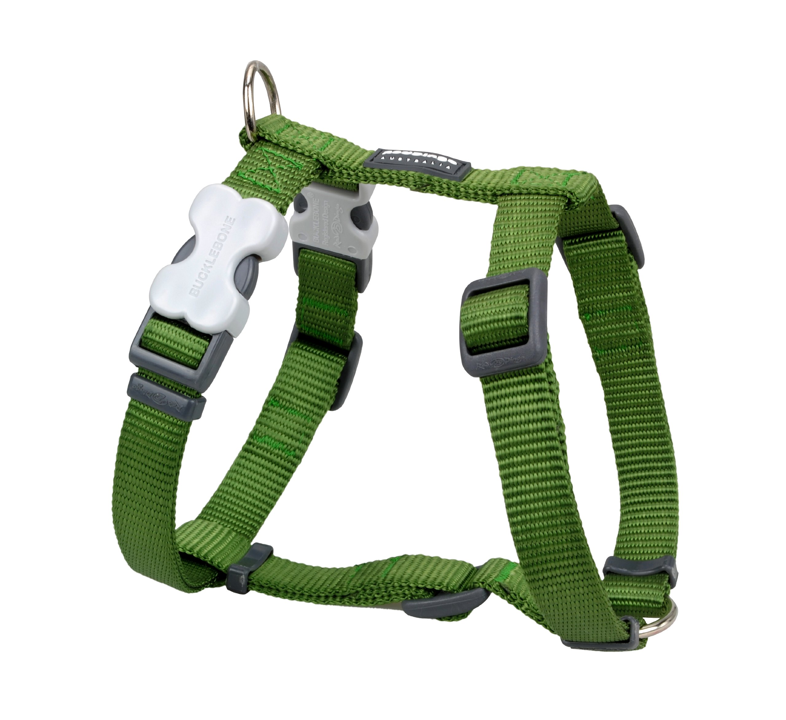 Red Dingo Classic Dog Harness Plain, Green, X-Small 12mm — image 1