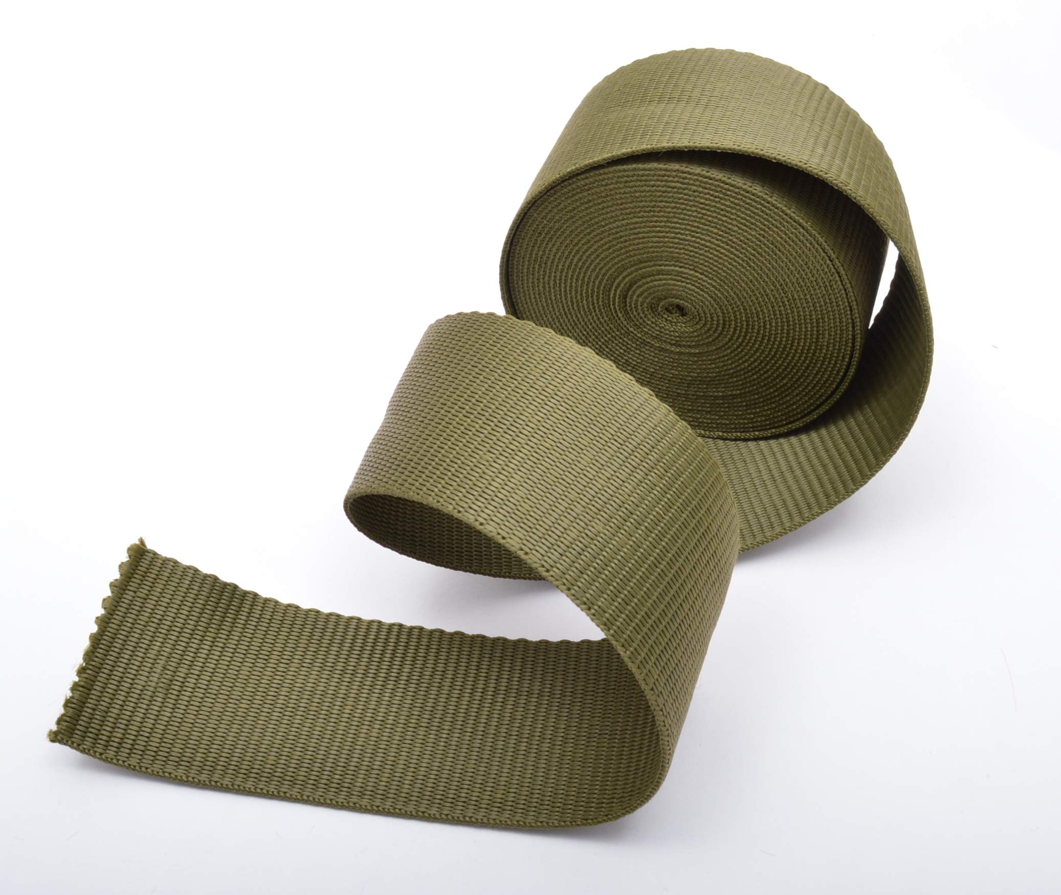 Trimz Polypropylene Webbing, Olive – 50mm Wide x 5Mtr Reel – Heavy Duty Strapping for Bags and Crafts
