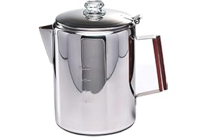 ZOWIE KING Camping-Fire Coffee Percolator Stovetop Pot- Stainless Steel Stove top Coffee Pot, Unleash Flavor in the Great Outdoors (12 Cups)