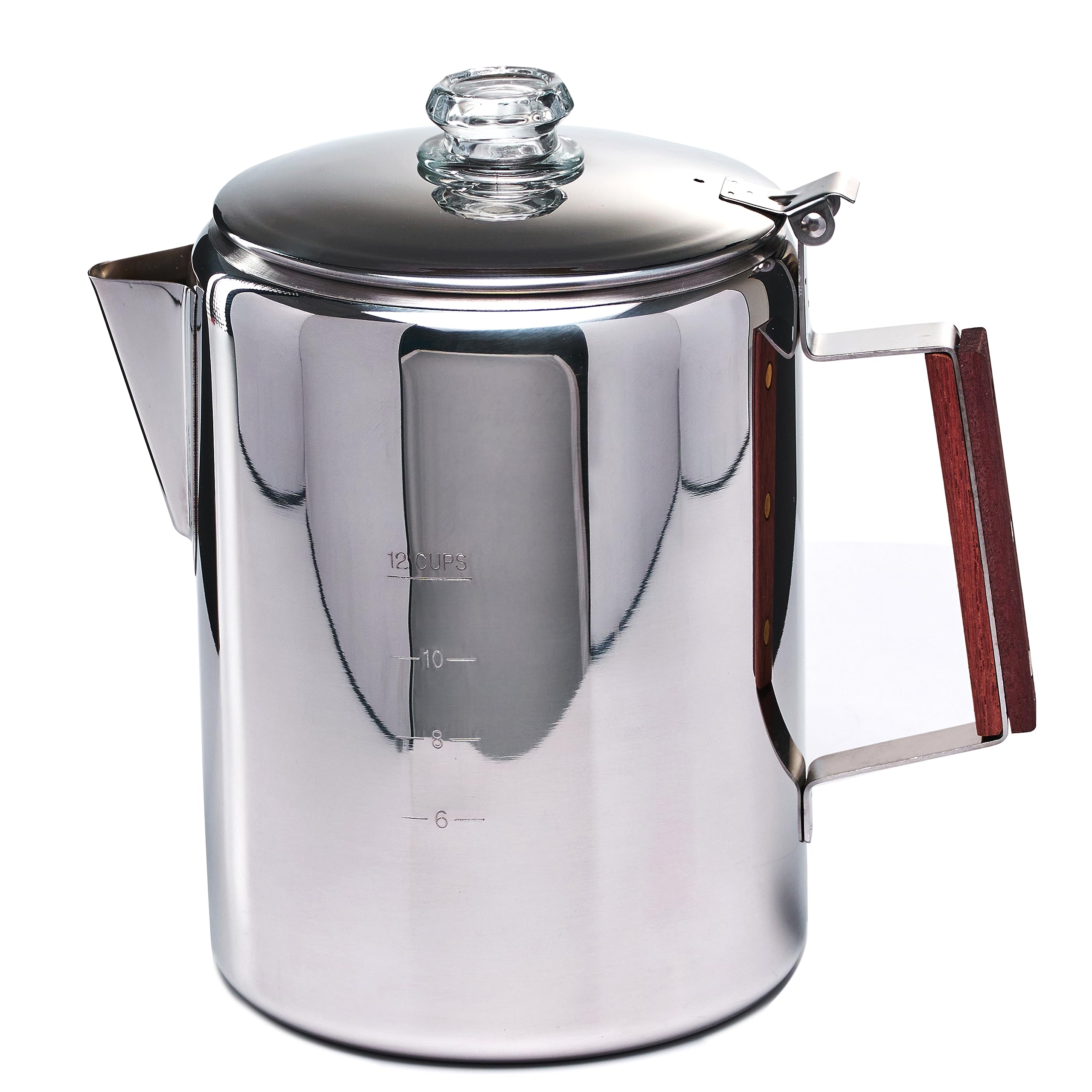 Camping-Fire Coffee Percolator Stovetop Pot- Stainless Steel Stove top Coffee Pot, Unleash Flavor in the Great Outdoors (12 Cups)