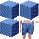 Jiuguva 100 Pcs Disposable Exam Shorts Medical Patient Short,Blue | Unisex Exam Wear Non Woven with Elastic Waistband Large Bottoms for Examination Massage Spray Tan Spa