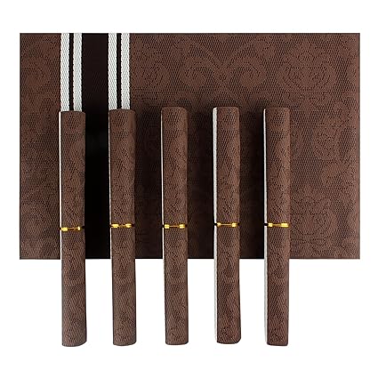 HOKIPO PVC Dining Table Kitchen Placemats(45x30cm, Brown) - Pack of 6