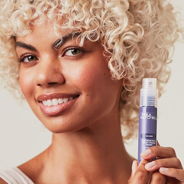 PAUL MITCHELL PLATINUM PLUS VIOLET TONING DROPS, BANISHES BRASS + INTENSELY TONES, IDEAL FOR BLONDE, HIGHLIGHTED, GRAY OR SILVER HAIR, 0.85 FL. OZ