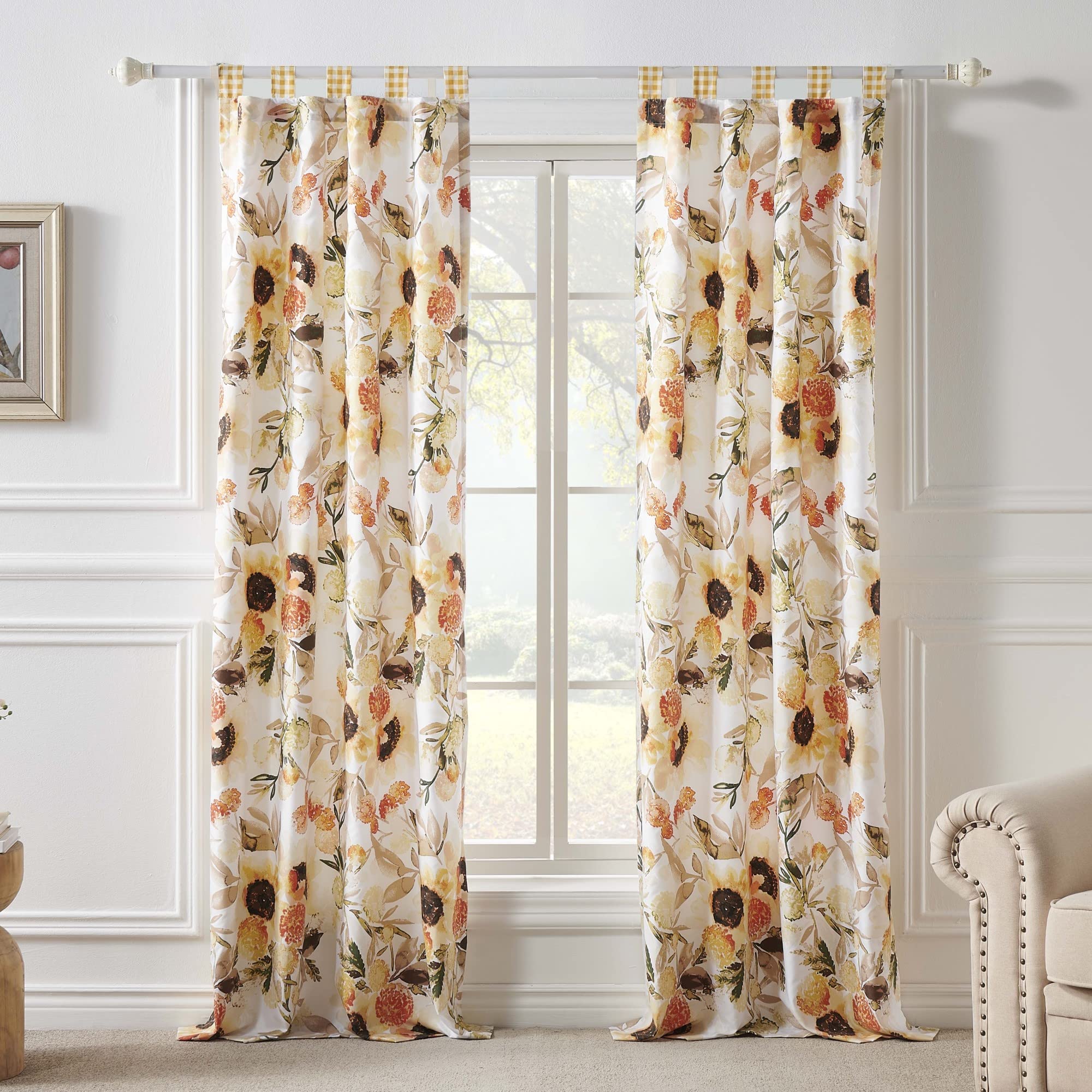 Greenland Home Fashions Collection Window Treatment, Curtains, Tiers, Draperies, Panels, Lined with Tiebacks, 42" W x 84" L, Set of 2, Somerset Image Greenland Home Fashions Collection Window Treatment, Curtains, Tiers, Draperies, Panels, Lined with Tiebacks, 42" W x 84" L, Set of 2, Somerset Image