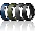 ThunderFit Silicone Men’s Wedding Rings, 10mm Wide 2.5mm Thick Rubber Wedding Bands-Variety Multipack 1-7
