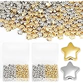 800 Pcs Star Beads Star Shape Spacer Beads 6mm Star Charms for Bracelets Large Hole Star Loose Beads for DIY Bracelets Pendents Craft Keychain Necklace Making