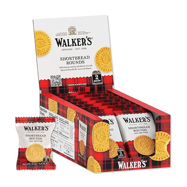 WALKER’S SHORTBREAD ROUNDS, PURE BUTTER SHORTBREAD COOKIES, SNACK...