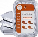 ZubyShax 20 Pack Large Aluminium Foil Trays with Lids 32x21x5.5cm view 7