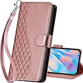 SASYMALY for iPhone 12 Pro Max Wallet case, Flip Folio Cover with Stand Feature for Women Men, PU Leather Phone Case Fit for iPhone 12 Pro Max 6.7'' [Rose Gold]