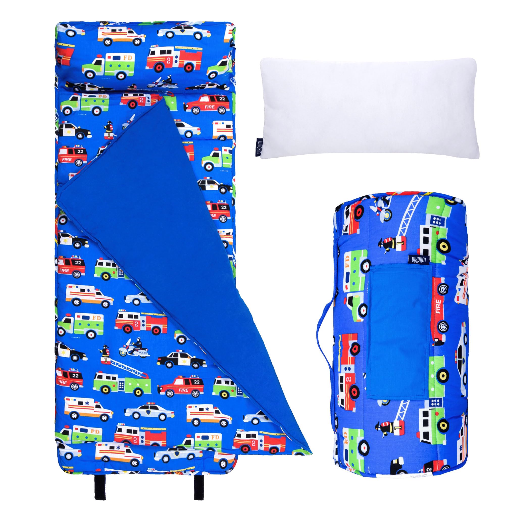 Wildkin Kids Original Nap Mat – Cozy Kids Sleep Mat with Pillow, ideal for School & Travel - Heroes
