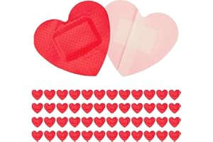 Heart Bandages, 50PCS Waterproof Breathable Adhesive Bandaids for Small Wounds, Cute Wound Strips