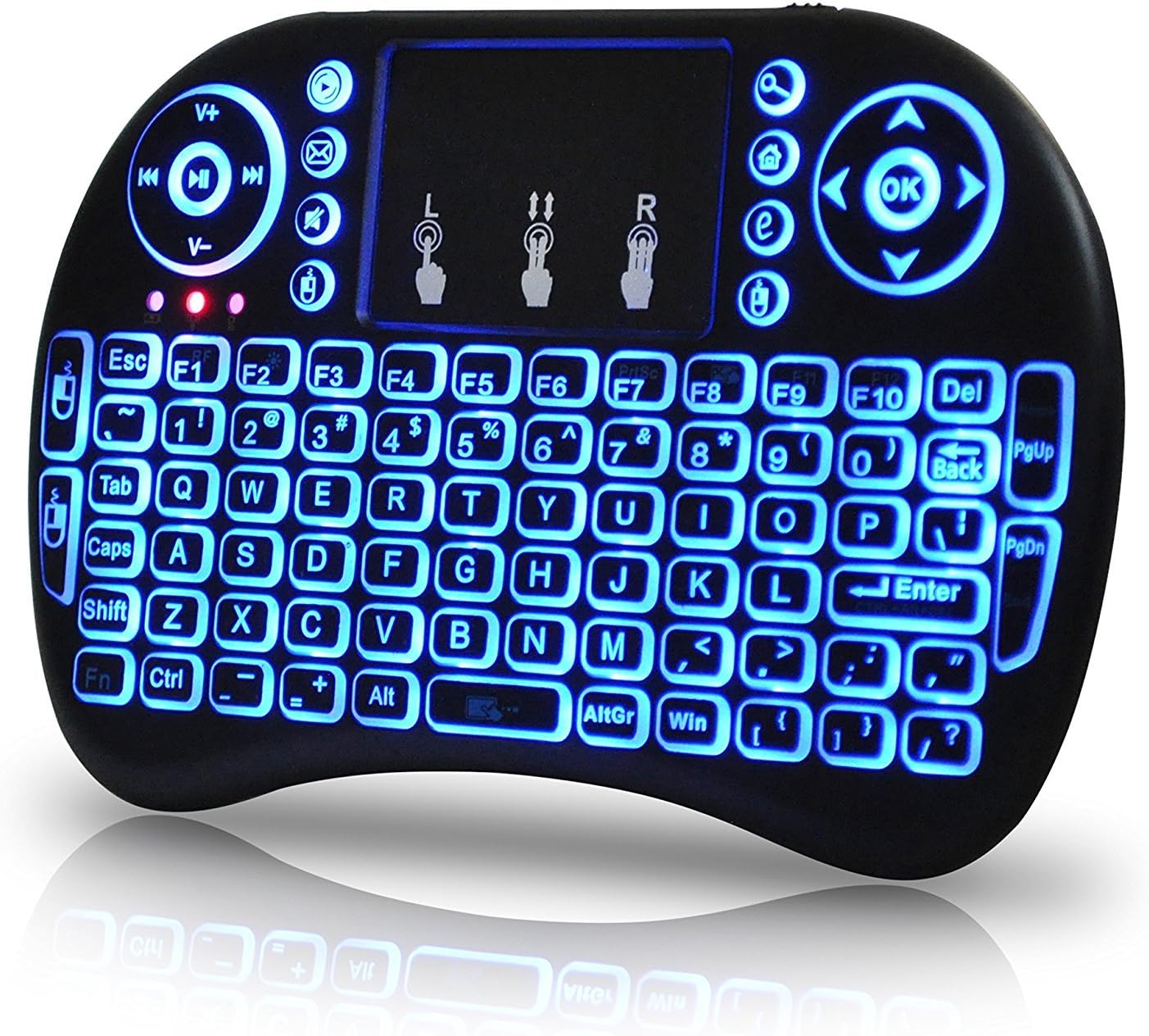 FAVI Multi-Touch Mini Keyboard & Mouse [Updated 2019 Model] | Mini Wireless, Backlit & Rechargeable Keyboard for PC, Android, TV Box, Smart TV, Raspberry & All USB Port Devices