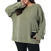 HOdo Women's Plus Size Sweatshirts Oversized Pullover Long Sleeve Tops Crew Neck Sweat Shirt Casual Loose Fitting 1X-5X