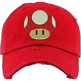Vintage Mushroom Dad Hat Mario Gaming Embroidered Cap
