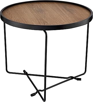 Ibbe Design Rund O65 Klein Couchtisch Modern Braun Skandinavisch Kaffeetisch Nussbaum Beistelltisch Mdf Mack Schwarz Metall Beine 65x65x50 Cm Amazon De Kuche Haushalt