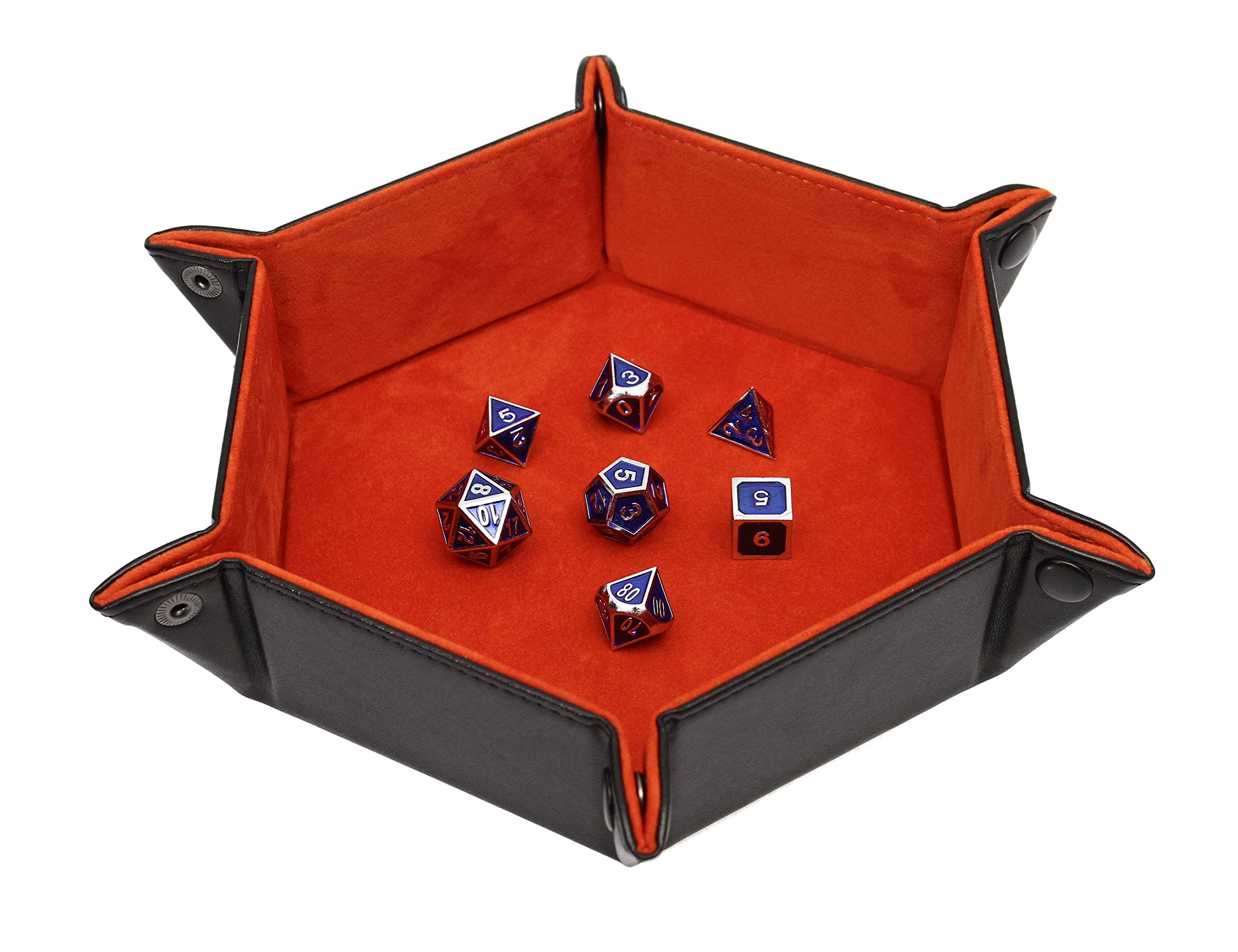 Forged Dice Co.Dice Tray Portable Folding Dice Rolling Tray for use as DND Dice Tray D&D Dice Tray or Dice Game 6.5 Inch Quiets Rolling Metal Dice - Stronger Snaps Hold Tighter Than Other Dice Trays