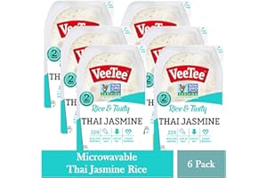 Veetee Thai Jasmine Rice - 2 Minute Rice Microwavable Meals - Instant Rice Meals Ready to Eat Gluten Free Precooked Rice - 10.6 Ounce (Pack of 6)
