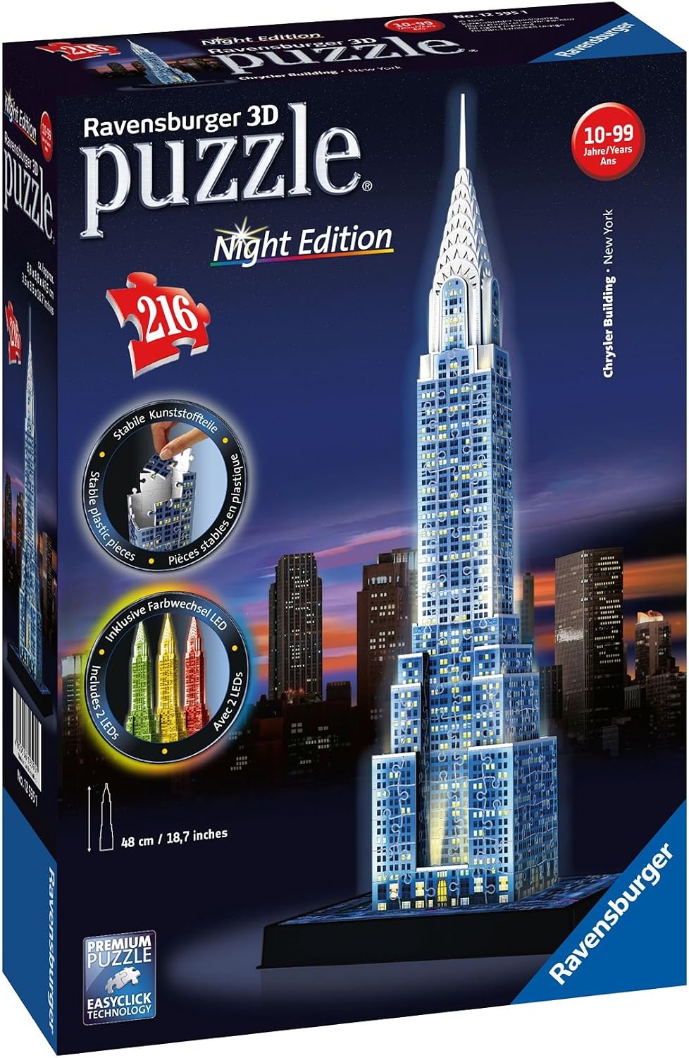 Ravensburger Chrysler Building Night Edition 3D Puzzle®, 216pc