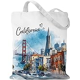 SEAOYOZO Cotton Tote Bag for Women, Souvenirs Gifts Reusable Cloth Bags Watercolor Art Design Gifts