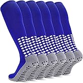 Regilt 3 Pairs Kids Youth Grip Soccer Socks, Non Slip Knee High Soccer Football Sport Socks for Boys Girls Age 8-17