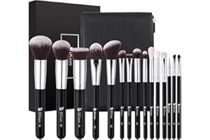 DUcare Makeup Brushes with Bag,15Pcs Christmas Makeup Brush Set Travel Kabuki Foundation Blending Blush Eyeliner Shadow Brow Concealer Brushes Kit