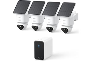 AOSU T2 Ultra 4-Cam Kit, 4K Solar Security Cameras Wireless Outdoor, Home Security Camera System with TrueColor Night Vision,