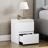 Vida Designs Denver 2 Drawer Bedside Chest White 52H 29.5W 29.5D view 7