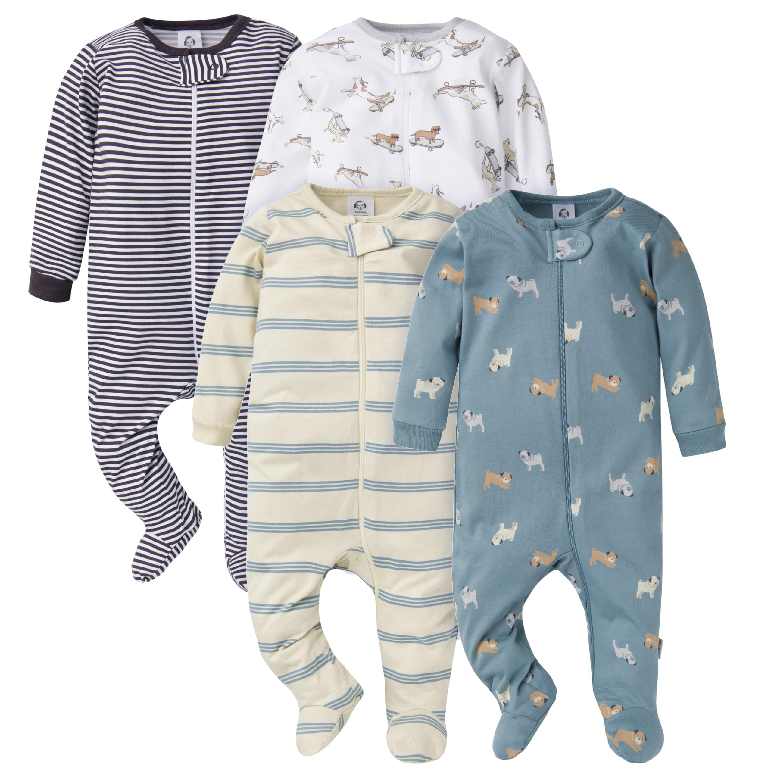 Photo 1 of Gerber Baby Boys' 4-Pack Sleep 'N Play Footie, Dogs, 0-3 Months