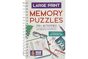 Large Print Memory Puzzles: 175+ Puzzles and Activities for Adults to Exercise Memory and Improve Focus - Includes Spiral Bound / Lay Flat Design and ... Font for Easy Reading (Brain Busters)