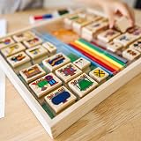 Melissa & Doug Wooden Stamp Colouring Set Vehicles Kids Age 4+ Arts Crafts view 2