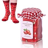 POPCRAZE 1 Pair Strawberry, Blueberry, Honey, Peach, Grapes and Peanut Butter Sock Jam. Food Socks Unique Socks