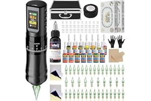Tattoo Gun, Solong Wireless Tattoo Kit, Adjustable Stroke Tattoo Pen, 1800mah Battery, Lcd Digital Display, Tattoo Machine wi