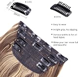 AliLeader 20 Inch Clip In Hair Extensions Brown with Honey Highlights 4Pcs view 3