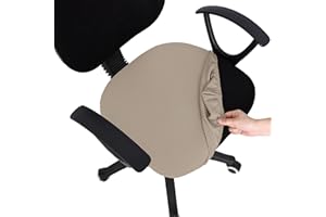 Smiry Stretch Jacquard Office Computer Chair Seat Covers, Removable Washable Anti-dust Desk Chair Seat Cushion Protectors - T