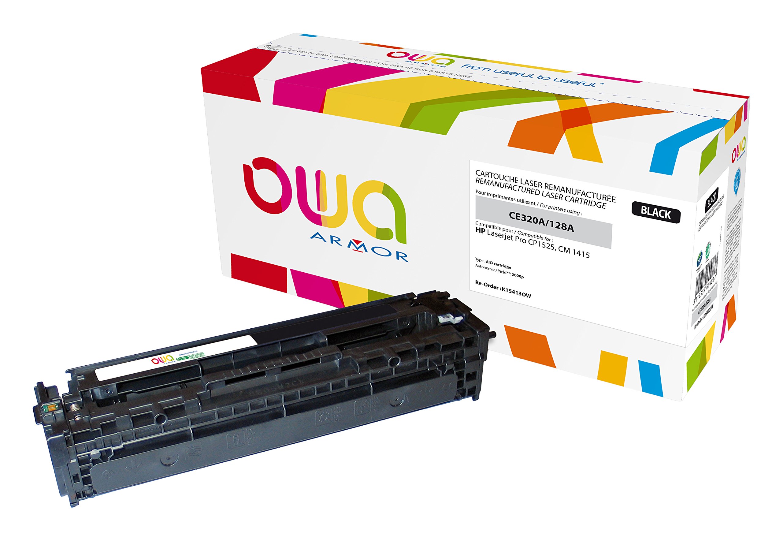 Armor K15413OW Cartridge 2000 pages Black laser toner cartridges & Cartridge Laser Toner cartridge, 2000 pages, & Cartridges (Black, HP LaserJet Pro CP1525 CM1415)
