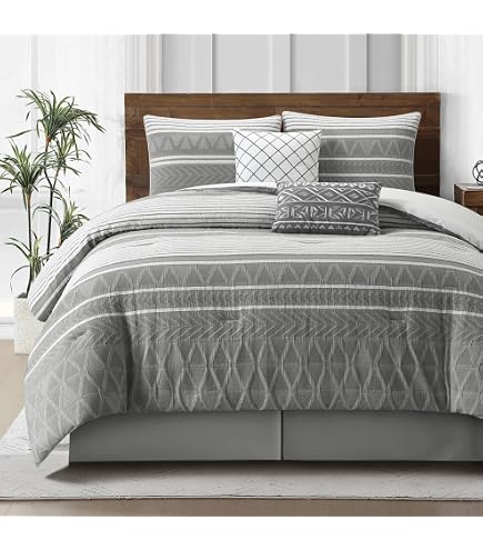 Amazon.com: Stratford Park Cotton King Size Comforter Set, 6 Piece