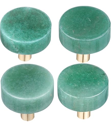 green emerald velvet dress YOUYOUULU Set of 5 Green-Crystal-Stone-Knobs, Gemstone-Drawer-Pulls Green -Gems-Dresser-Cabinet-Handles Cupboard Stone knobs main image 1