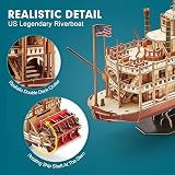 CubicFun Ship 3D Puzzle Mississippi Steamboat Kit 142 Pcs No Glue No Scissors view 3