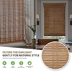 LazBlinds Cordless Bamboo Roman Shades, Light