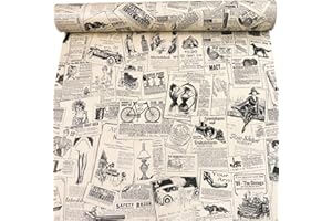 Self-Adhesive Vintage Newspapaer Wall Paper Drawer Shelf Liner for Kitchen Bathroom Cabinets Dresser Wall Crafts 17.7x117 Inc