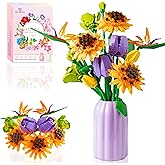 Sawaruita Flowers Sunflower Bouquet Building Set - Botanical Collection Artificial Plant Building Blocks Art Gifts for Adults Women Gilrs