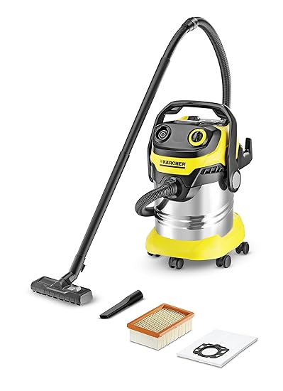 Karcher WD5 Premium 13482300, Wet & Dry Vacuum Cleaner with 25 Ltr. S.S. container (Yellow/ Black)