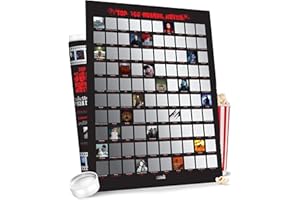 PALETTES AND PRINTS Top 100 Horror Movies Scratch Off Poster - Horror Movie Posters - Stunning Artwork by Hand - Horror Merch Gift for Horror Movie Lovers - Scary Movie Posters - Horror Movie Memorabilia - Horror Poster