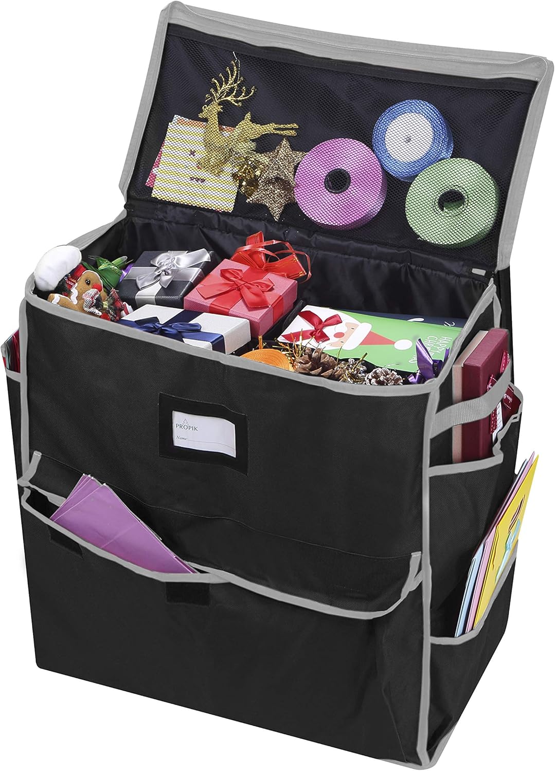 Holiday Décor Storage - ProPik Unique Holiday Storage Organizer for Gift Bag and Wrapping Accessories (Black)