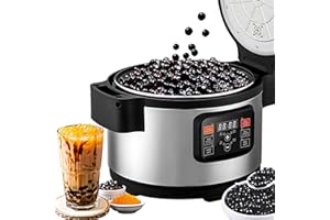 Yovtekc 12L Commercial Tapioca Pearl Cooker, Automatic Tapioca Cooker, Electric Pearl Maker, Non-Stick Bubble Tea Cooker with