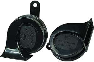 HELLA 012010971 Black 12V Trumpet Horn Kit (Universal Fit-Blister Pack)